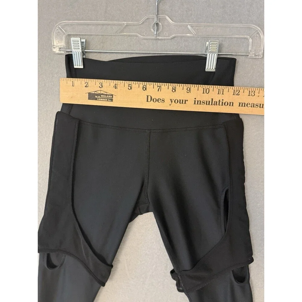 Alo Yoga Black High-Waist Airbrush High Line Mesh Leggings - Size Small